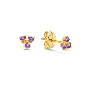 Triangle Amethyst Studs