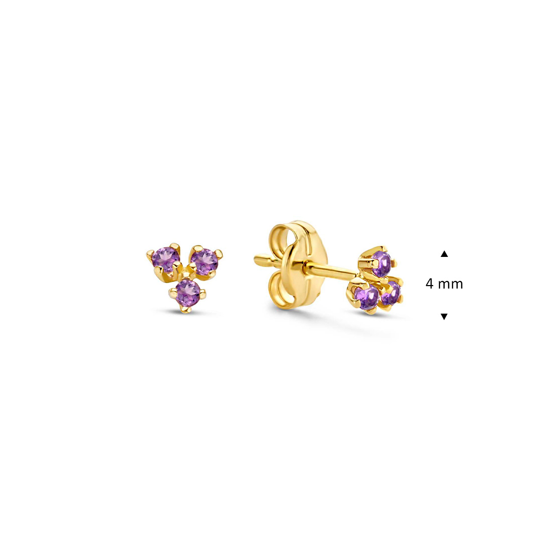 Triangle Amethyst Studs - Afbeelding 2