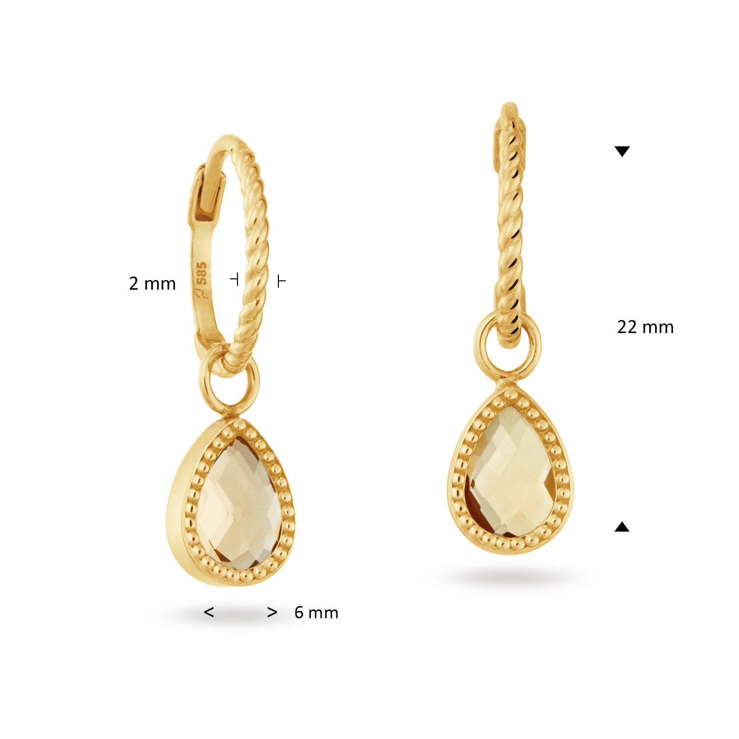 Amstel Citrine Hoops - Afbeelding 2