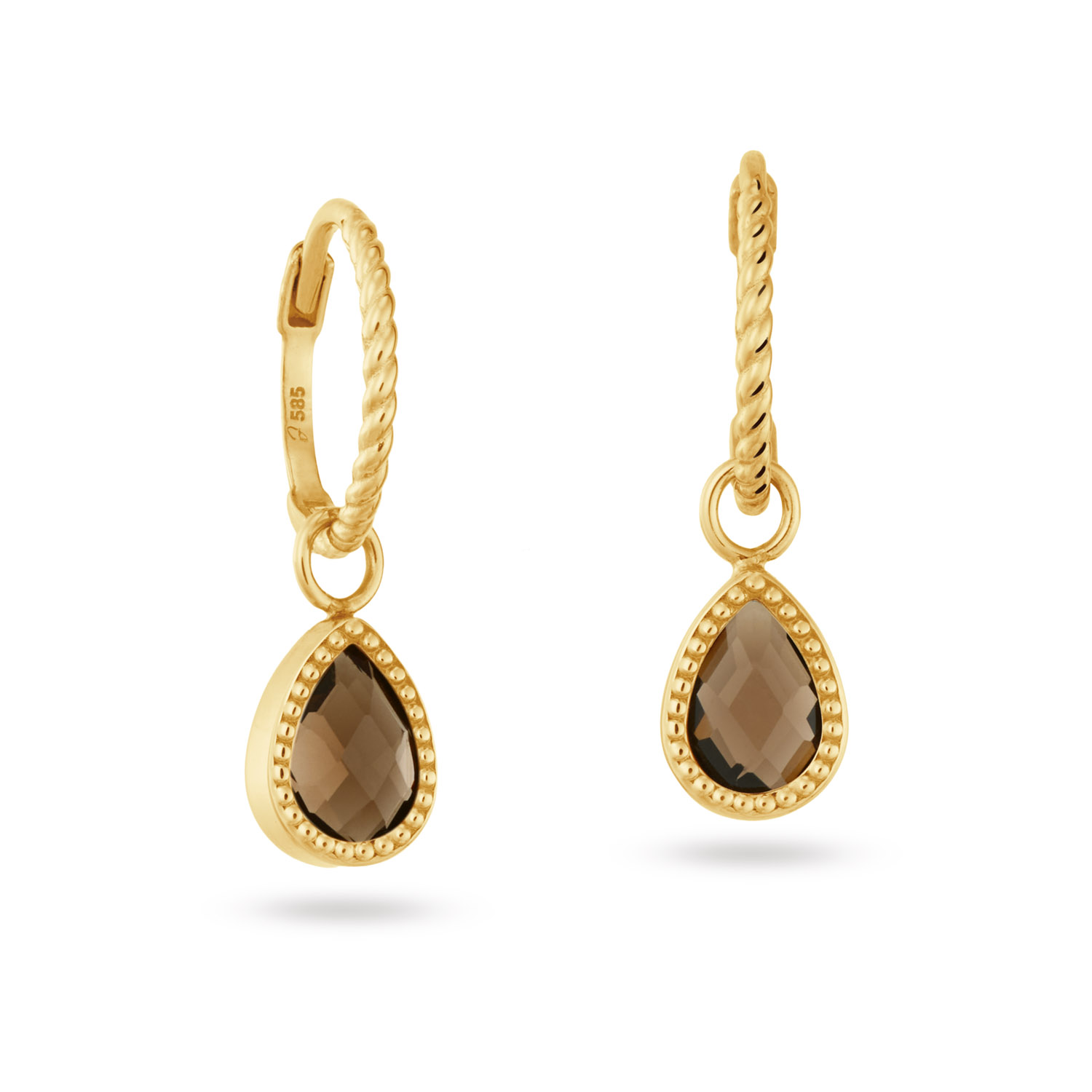 Amstel Smoky Quartz Hoops Earrings