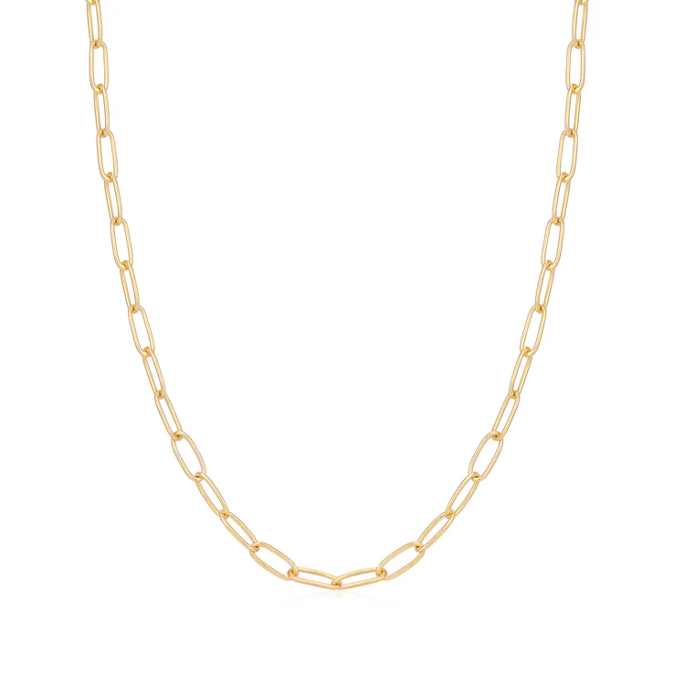 Gold Link Charm Chain Necklace