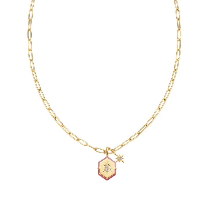 Gold Link Charm Chain Necklace - Afbeelding 2