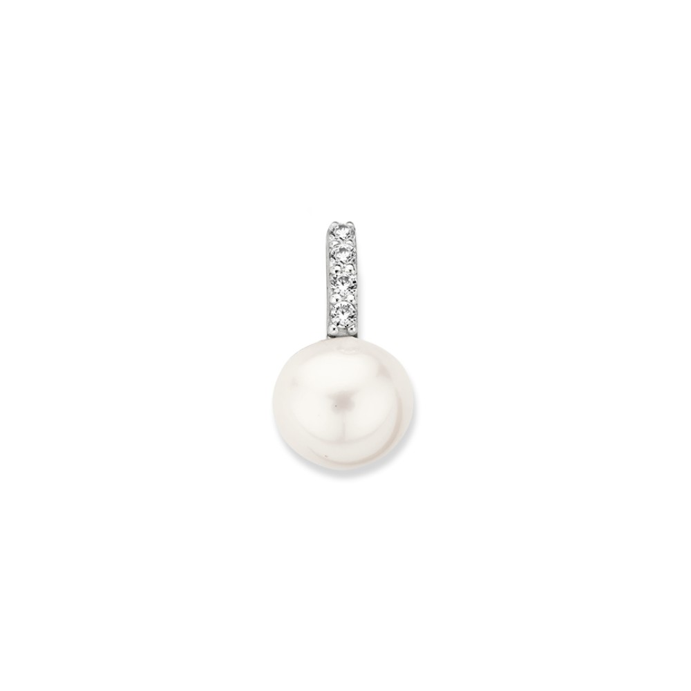 Hanger geelgoud parel/zirkonia