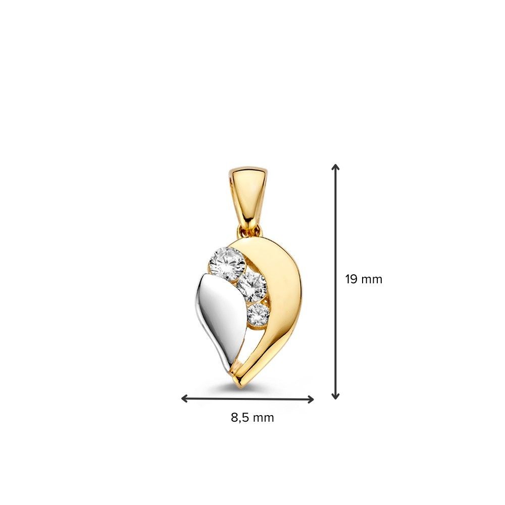 Hanger bicolor zirkonia - Afbeelding 2