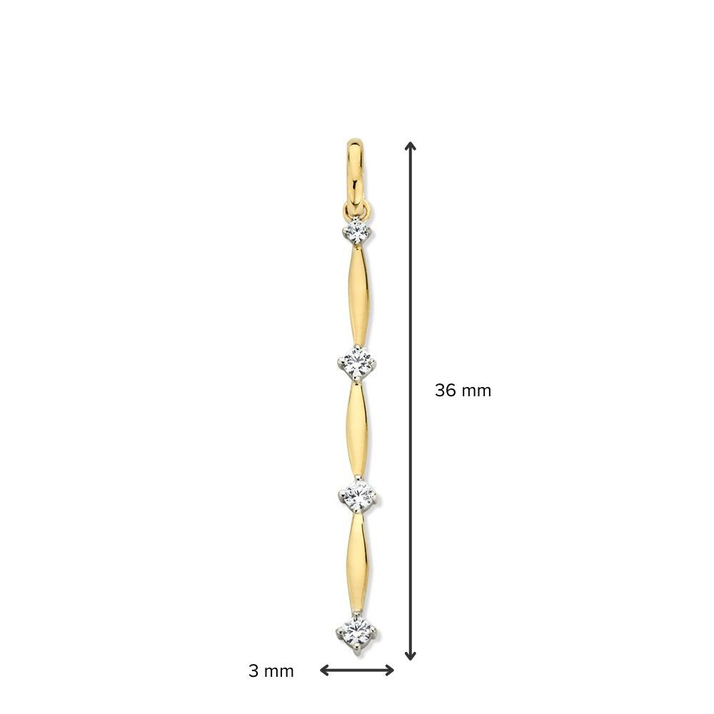 Hanger geelgoud zirkonia - Afbeelding 2