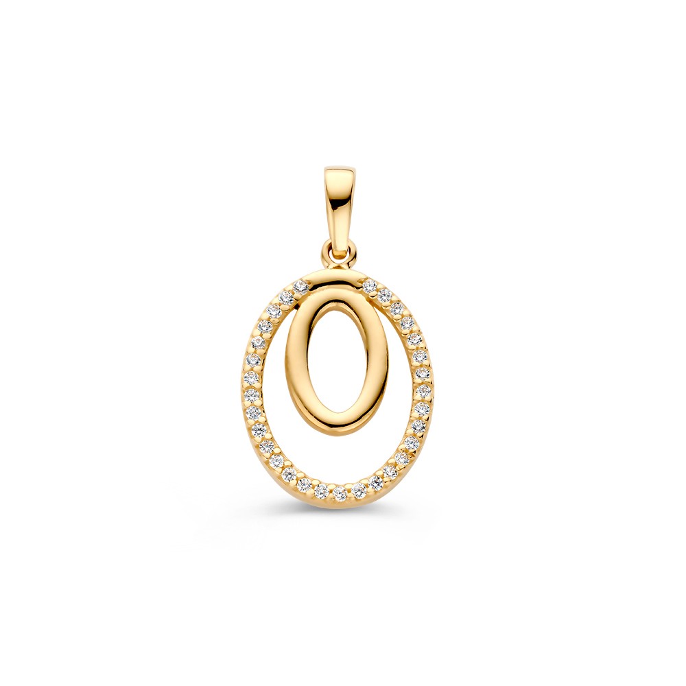Hanger geelgoud zirkonia