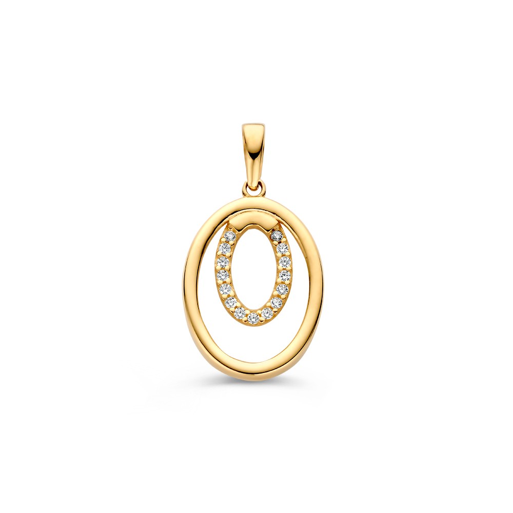 Hanger geelgoud zirkonia
