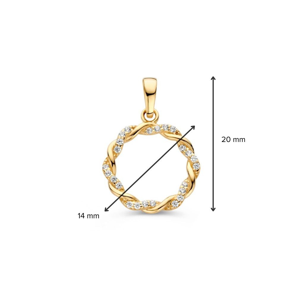 Hanger geelgoud zirkonia - Afbeelding 2