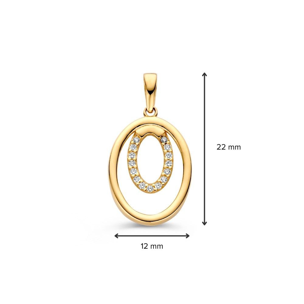 Hanger geelgoud zirkonia - Afbeelding 2