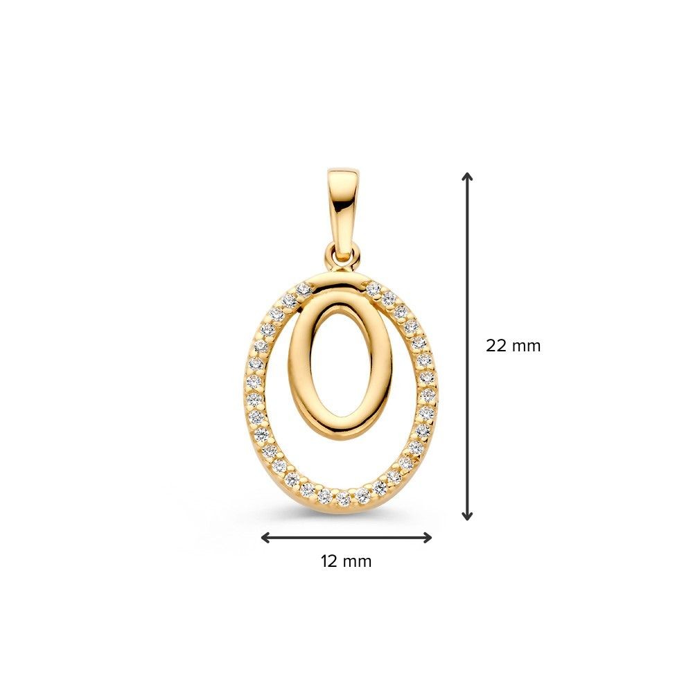 Hanger geelgoud zirkonia - Afbeelding 2