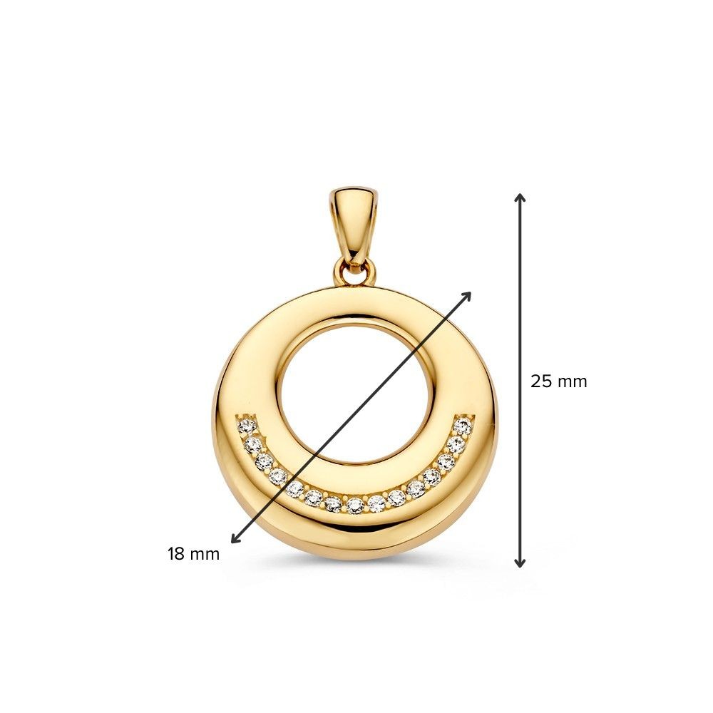 Hanger geelgoud zirkonia - Afbeelding 2