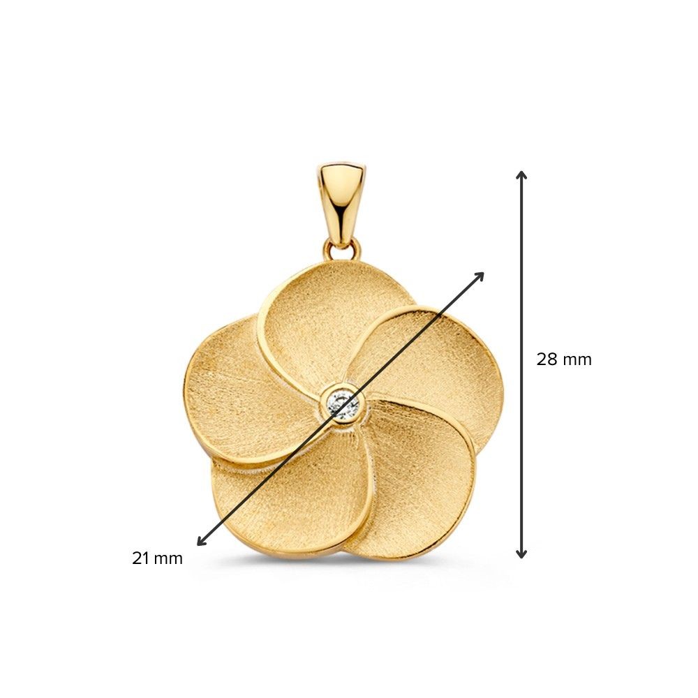 Hanger geelgoud zirkonia - Afbeelding 2