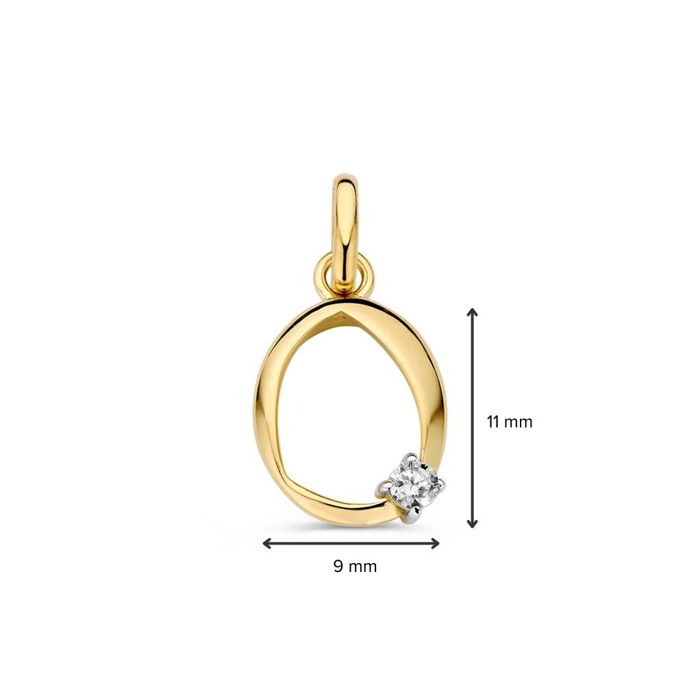 Hanger geelgoud zirkonia - Afbeelding 2