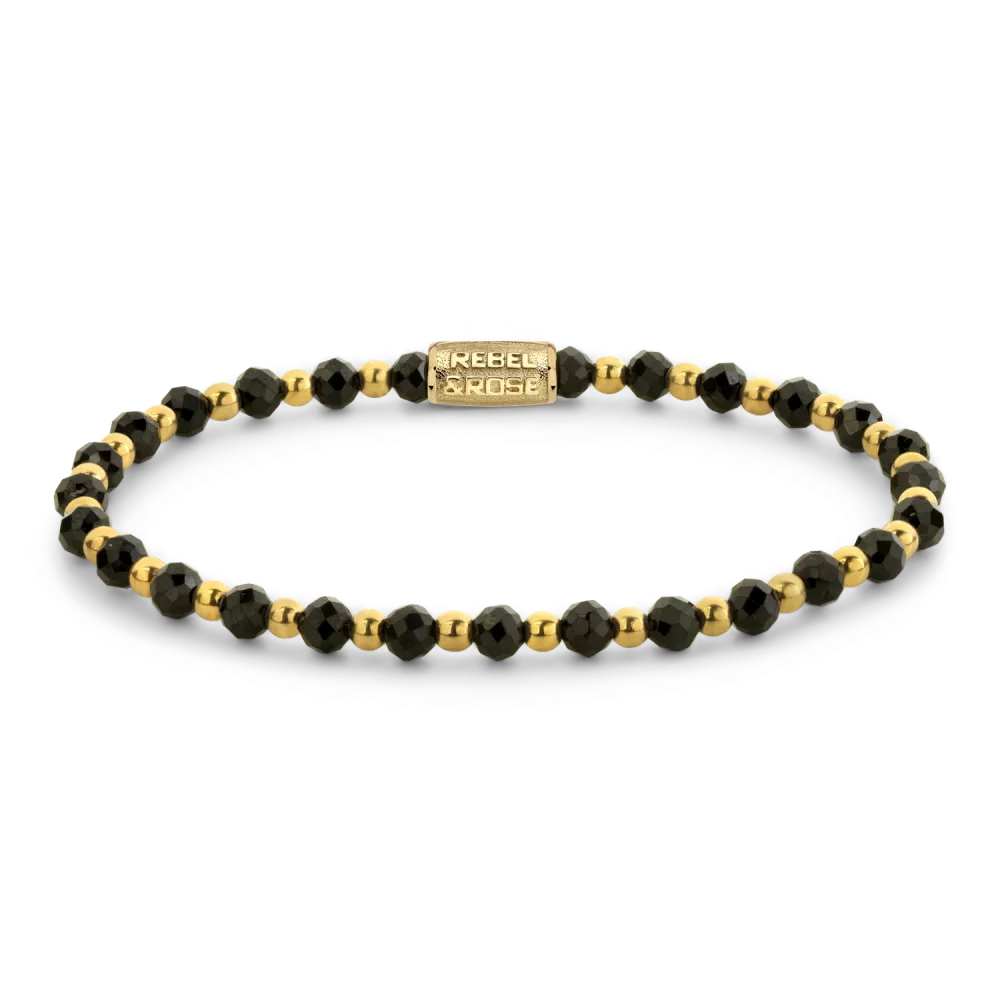 Mix Black Glam Rocks Yellowgold - 4mm